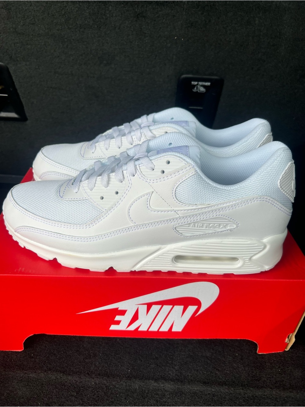 Nike Air Max 90 Triple White All White CN8490-100 Men's 14 New In Box No Lid!
